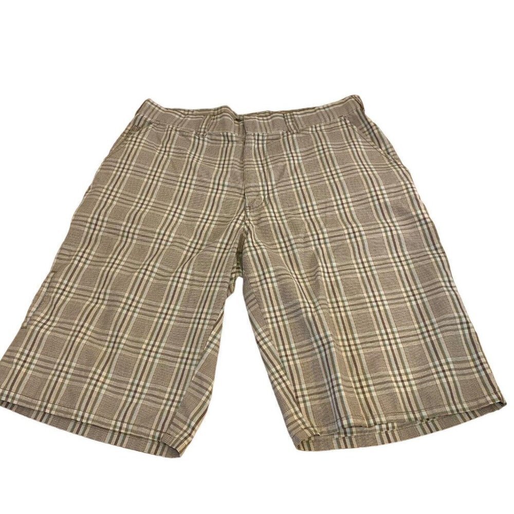 Company Standard Men's Brown Plaid Golf Shorts Size 32 Bermuda Shorts 4 Pockets 